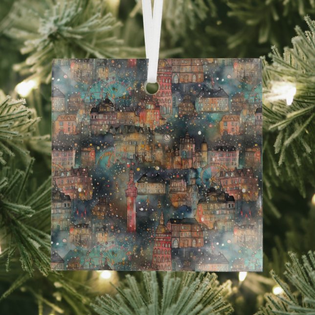 Ornement En Verre Londres à Noël & Nouvel An en aquarelles (Insitu)