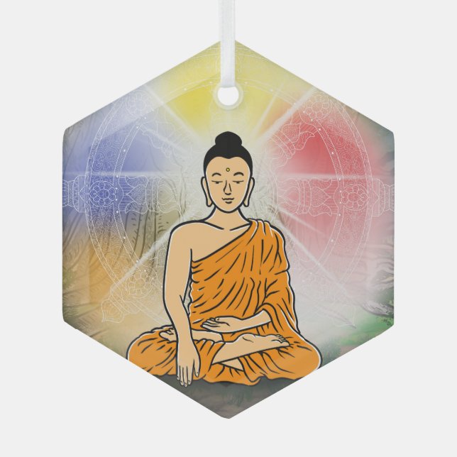Ornement En Verre L'ornement des Lumières de Bouddha (Recto)