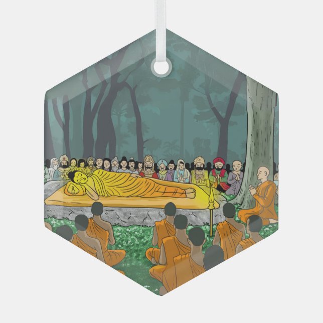 Ornement En Verre L'ornement final du nirvana de Bouddha (Recto)