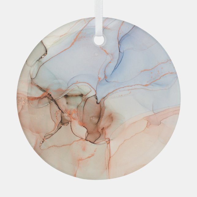 Ornement En Verre Luxe Abstrait : Art de l'encre d'alcool (Recto)