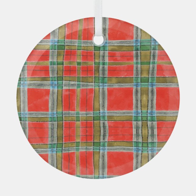 Ornement En Verre MAC BAIN TARTAN Glass Circle Ornament (Recto)