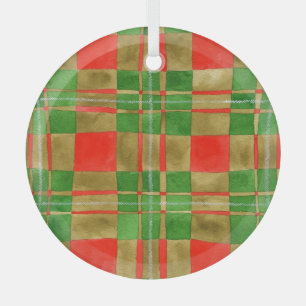 Ornement en verre MAC GREGOR TARTAN à cercle doré