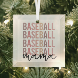 Ornement En Verre Mama de baseball Cadeaux de maman de baseball