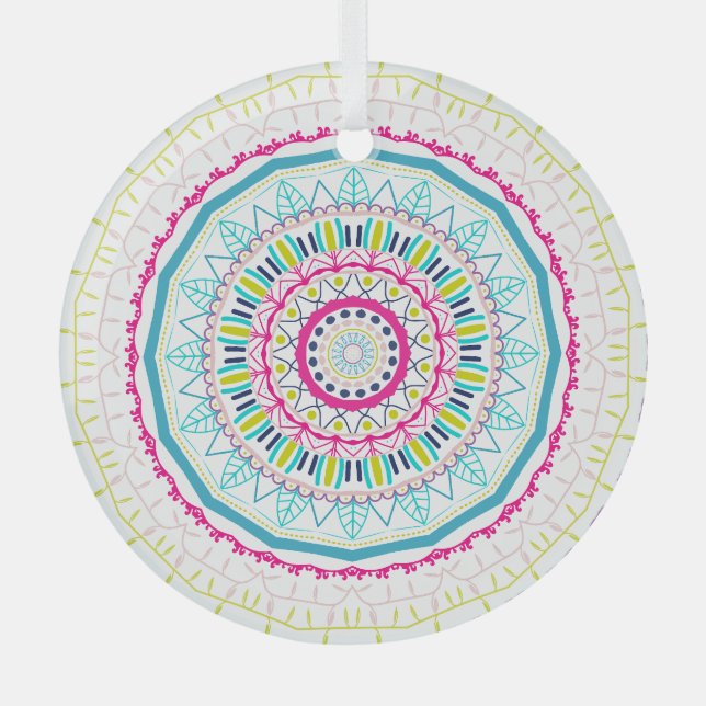 Ornement En Verre mandala coloré (Recto)