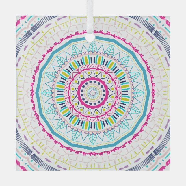 Ornement En Verre mandala coloré (Recto)