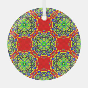 Ornement En Verre Mandala Tribal : Illustration Vintage et transpare