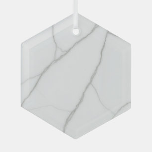 Ornement En Verre Marbre Blanc