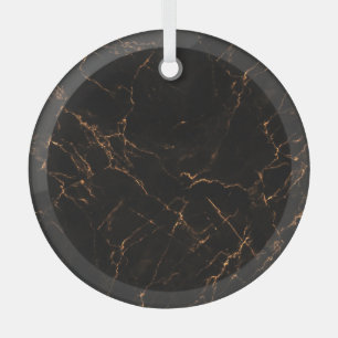 Ornement En Verre Marbre noir luxueux : Texture élégante