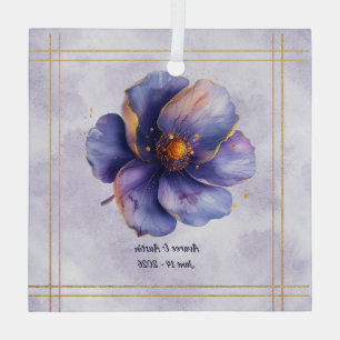 Ornement En Verre Mariage Moderne Minimaliste Or et Violet