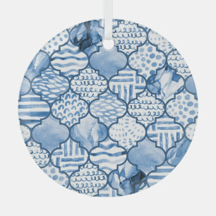 Ornement En Verre Marocain géométrique, aquarelle motif sans couture