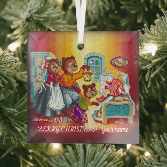 Ornement En Verre Masha et 3 ours (Insitu)