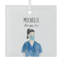 Masque facial féminin aquarelle Meilleure infirmiè