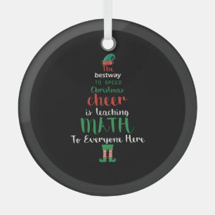 Ornement En Verre Math Enseignant Christmas Elf Cadeau design
