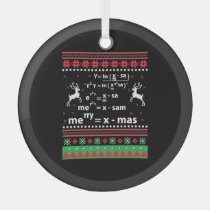 ORNEMENT EN VERRE MATH NOËL