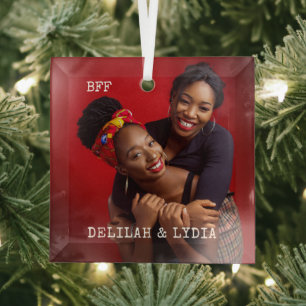 Ornement En Verre Meilleur cadeau photo de Friends Forever