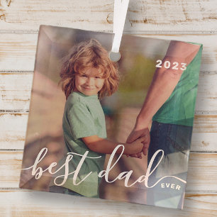 Ornement En Verre Meilleur Papa Jamais Moderne Simple Jouer Script P