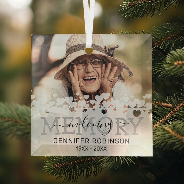 Ornement En Verre Mémorial de Noël en mémoire de l'amour (Créateur téléchargé)