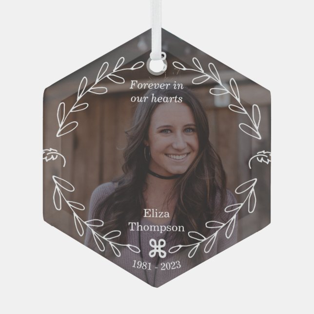 Ornement En Verre Mémorial des fleurs d'amour (Recto)