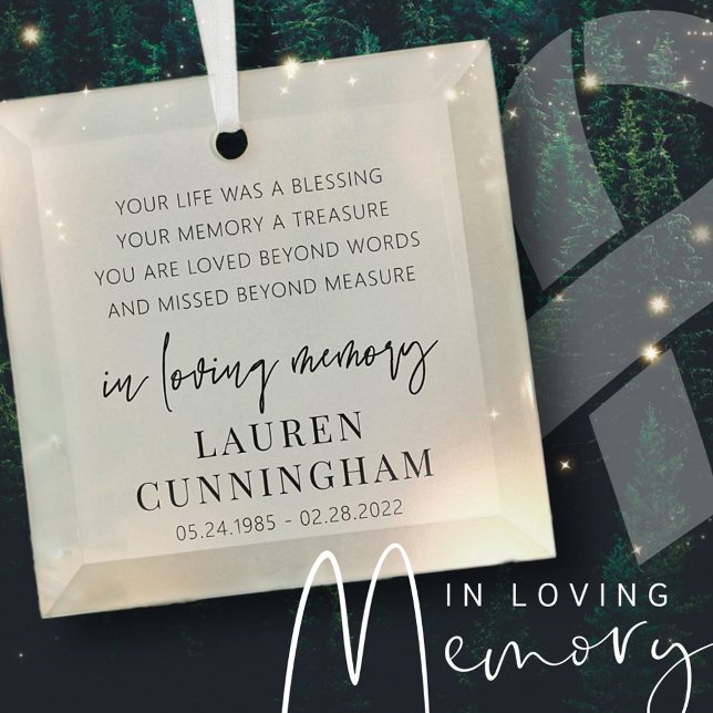 Ornement En Verre Mémorial Moderne Élégant Simple Chic (Créateur téléchargé)