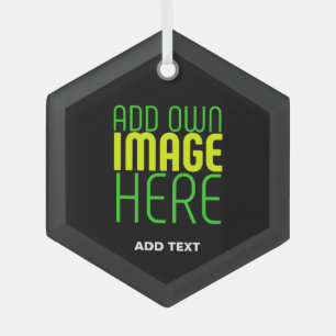 ORNEMENT EN VERRE MODÈLE DE TEXTE D'IMAGE NOIRE SIMPLE ET MODERNE