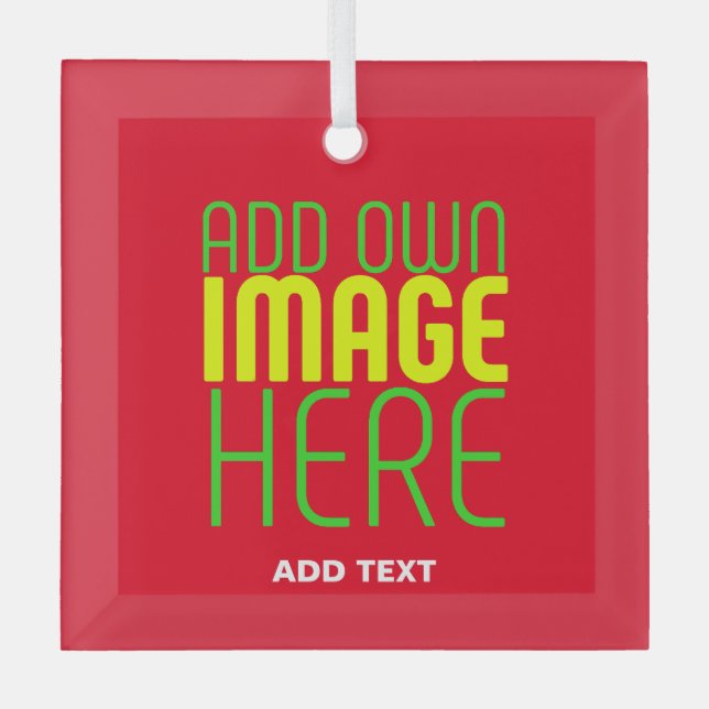 ORNEMENT EN VERRE MODÈLE DE TEXTE D'IMAGE ROUGE SIMPLE MODERNE (Recto)