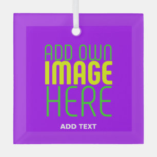 ORNEMENT EN VERRE MODÈLE DE TEXTE D'IMAGE VIOLET SIMPLE MODERNE