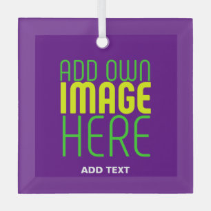 ORNEMENT EN VERRE MODÈLE TEXTE D'IMAGE INDIGO SIMPLE MODERNE