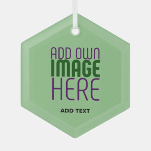 ORNEMENT EN VERRE MODÈLE TEXTE D'IMAGE VERTE MINT MODERNE