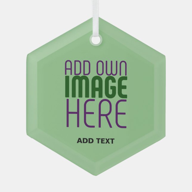 ORNEMENT EN VERRE MODÈLE TEXTE D'IMAGE VERTE MINT MODERNE (Recto)