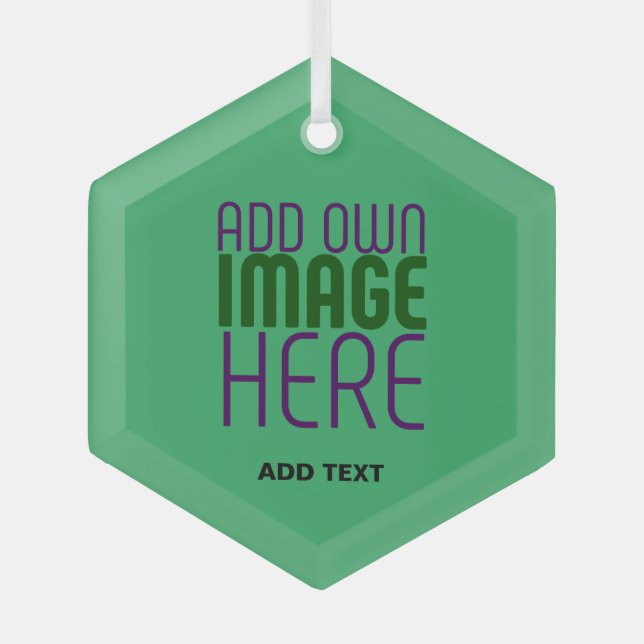 ORNEMENT EN VERRE MODERNE ÉDITABLE EMERALD GREEN IMAGE MODÈLE TEXTE (Recto)