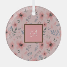 Monogramme Simple Fleur Rose Cute Boho