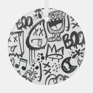 Ornement En Verre Monster Boys : Motif à main