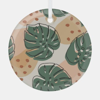 Ornement En Verre Monstera de Boho : motif tropical abstrait