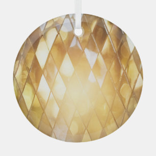 Ornement En Verre Mosaïque d'or : Effet de verre brillant.