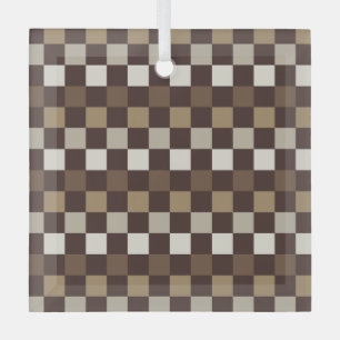 Ornement En Verre Motif à carreaux de minéraux terreux