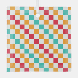 Ornement En Verre Motif à carreaux diagonaux de salle de classe conf