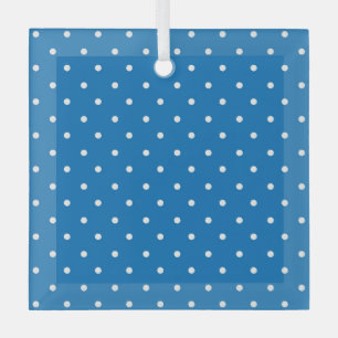 Ornement En Verre Motif à pois bleu sur fond uni