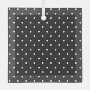 Ornement En Verre Motif à pois noir et blanc sans couture