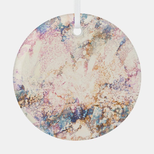 Ornement En Verre Motif Abstrait Fluid de marbre (Recto)