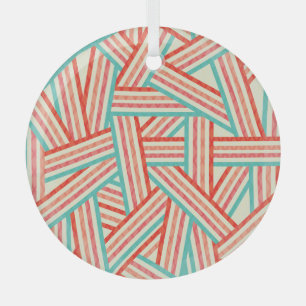 Ornement En Verre Motif Abstrait rayé coloré