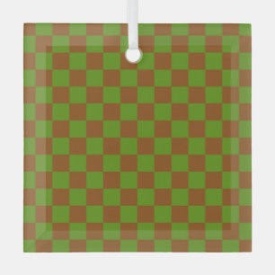 Ornement En Verre Motif damier pomme caramel