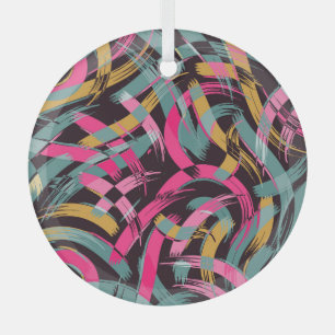 Ornement En Verre Motif de brosse artistique.