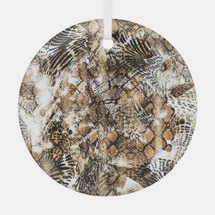 Ornement En Verre Motif de camouflage coloré Leopard Zebra