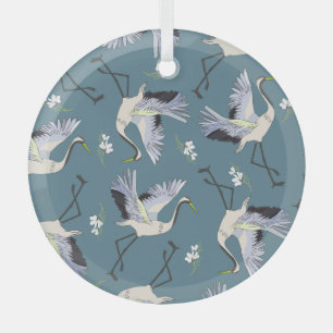 Ornement En Verre Motif de grue, illustration Flying Bird.