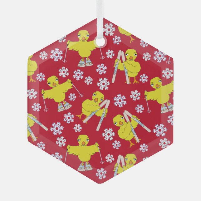 Ornement En Verre Motif de ski (Recto)