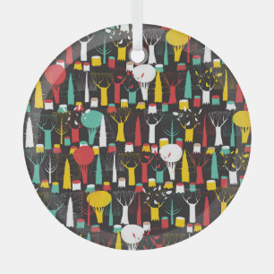 Ornement En Verre Motif de tapisserie à main