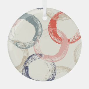 Ornement En Verre Motif de texture de pinceau de cercles colorés