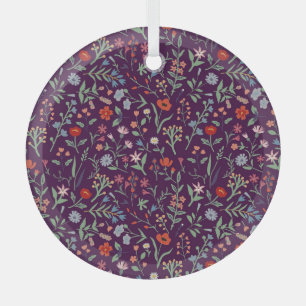 Ornement En Verre Motif décorative fleurie sans couture.