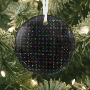 Ornement En Verre Motif électronique de codage technologique coloré