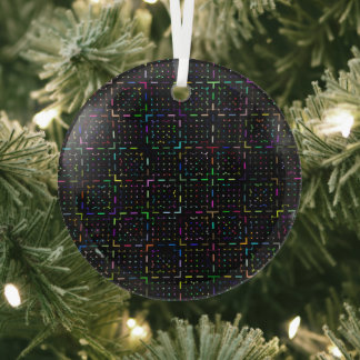 Ornement En Verre Motif électronique de codage technologique coloré